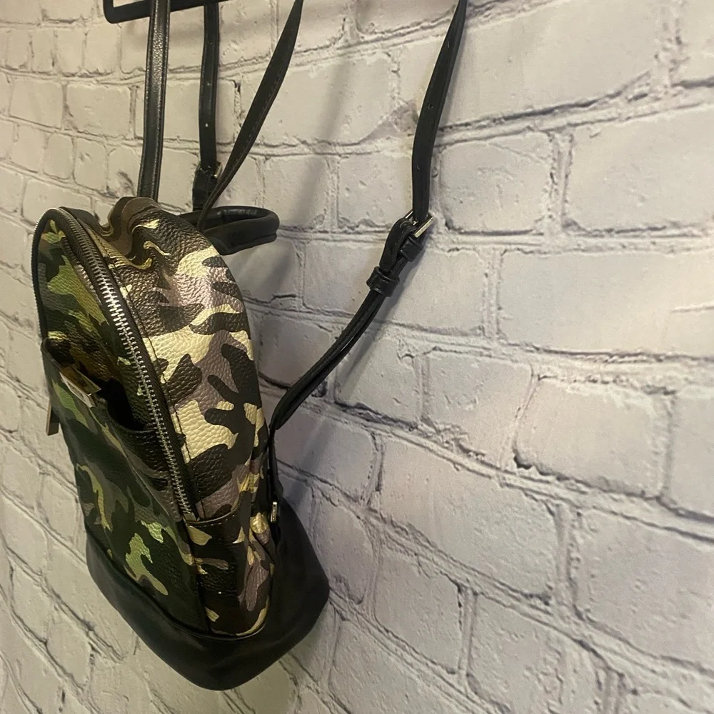 Kenneth Cole Reaction Women’s Trooper Faux‎ Leather Metallic Camo Mini Backpack